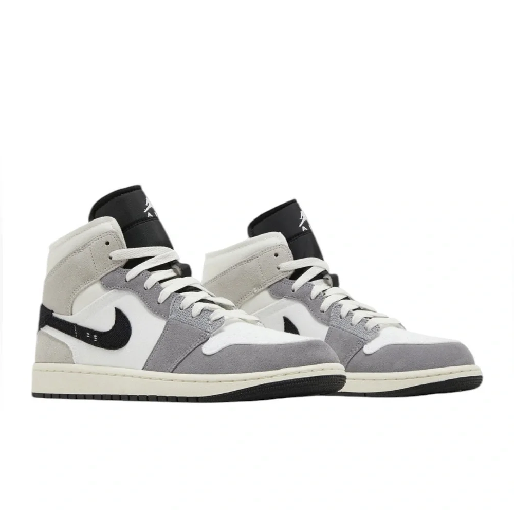 Nike Air Jordan 1 Mid DZ4136-002 Black White Grey Size 8.5 Men